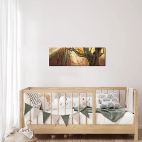 Obraz - Jesenný svit (s hodinami) (90x30 cm)