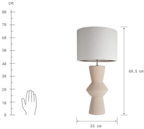 Butlers FREJA Stolná lampa s keramickým podstavcom 70 cm - béžovo-biela