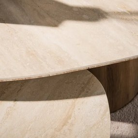 Konferenčný stôl 45-95 Romano 2-set 3D Ceramic Travertine - Komfort-nábytok
