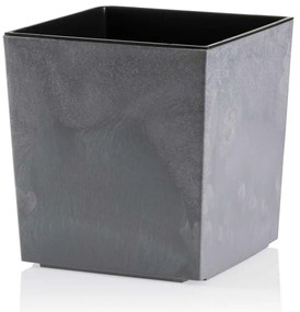 PLASTOVÝ KVETINÁČ FLORE 19X19 CM IMITÁCIA BETÓNU SIVÁ