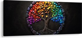 Obraz – Strom plný farebných sŕdc (120x50 cm)