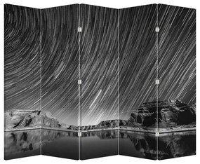 Paraván - Čiernobiela hviezdna obloha (210x170 cm)