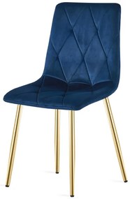 Set štyroch jedálenských stoličiek LIBRA zamatové, granátové / zlaté nohy (4 ks)