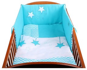 6-dielne posteľné obliečky Belisima Hviezdička 100x135 tyrkysové
