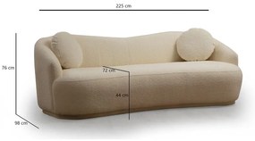 Krémová pohovka 225 cm Ancona – Artie