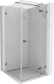 Mexen Lunar T výklopný sprchový kút pravý 120 x 120 cm, číre sklo, grafitová, 834T-120-120-95-00-P