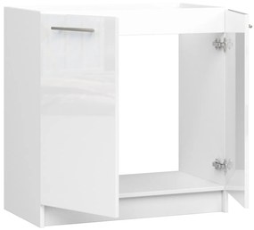 Kuchyňská skříňka pod dřez Olivie S 80 cm bílá/bílý lesk