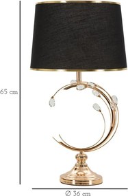 Stolná lampa Bruxelles 65 cm čierno-zlatá