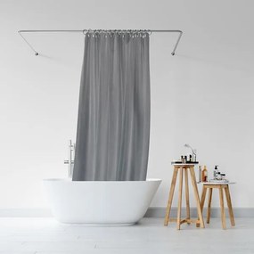 BISK Erga RIST, sprchový záves s háčikmi (12ks) 200x180 cm, šedá, ERG-08378