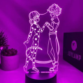 3Dmix 3D-MTV099 - Motív pre 3D LED nočnú lampu - Kúzelná Lienka a Čierny Kocúr (Miraculous Ladybug)
