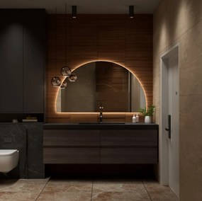 Erga Kori, polkruhové LED zrkadlo 80x140cm, 3105 lm, 3 farby svetla, ERG-V01-KORI-8014-CL