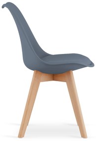 Tmavosivá stolička BALI MARK s bukovými nohami