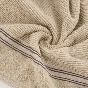 Osuška FILON béžovej farby s ozdobným lemom so striebornou niťou Šírka: 50 cm | Dĺžka: 90 cm