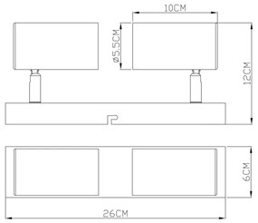 Globo 57911-2M - Bodové svietidlo ROBBY 2xGU10/35W/230V čierna/mosadz