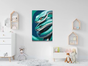 Gario Maľovanie podľa čísel Hady v odtieňoch tmavo tyrkysovej Rozmery: 40 x 60 cm, Rámovanie: S vnútorným rámom