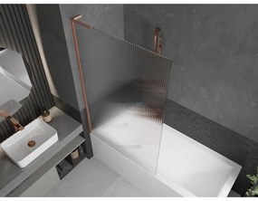 Mexen Next L, 1-krídlová vaňová zástena 100 x 150 cm, 6mm sklo s rebrovým vzorom, medený profil, 895-100-000-03-09-65