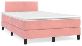 Boxspring posteľ s matracom, ružová 120x190 cm, zamat 3269836