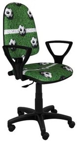 Detská otočná stolička BRANDON - FUTBAL zelená