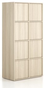 Kancelárska skriňa FRAME, 8x dvere, 872 x 450 x 1735 mm, PUSH-lock, dub prírodný