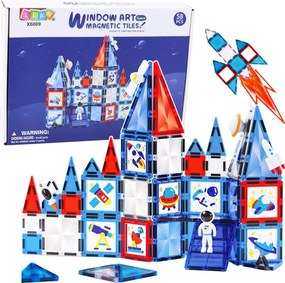 LEAN Toys Vesmírne okno Magnetické stavebné bloky 58 el.
