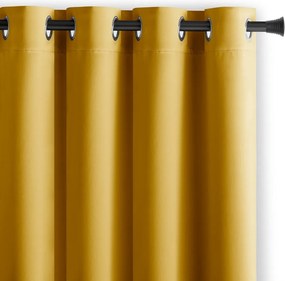 Záves AmeliaHome Blackout s priechodkami 140x245 cm horčicový