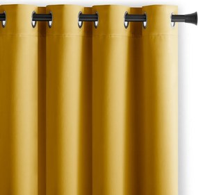 Záves AmeliaHome Blackout s priechodkami 140x245 cm horčicový