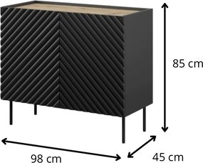 Komoda Onda 2D čierna/dub artisan
