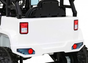 Ramiz Autíčko Jeep Dark Night na batérie pre deti biele + pomalý štart + EVA kolesá + LED audio