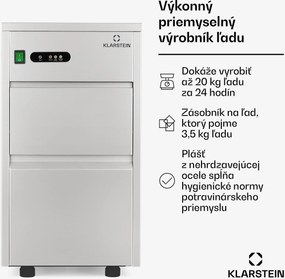Klarstein Powericer XL, výrobník ľadu, priemyselné zariadenie na výrobu kociek ľadu, 145 W