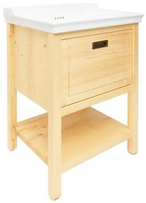 Kúpeľňová skrinka s umývadlom Naturel Country 65x85x53 cm prírodná COUNTRY65ZNA, 1 ks