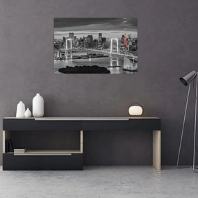 Obraz - Veľkomesto s červenou vežou (90x60 cm)