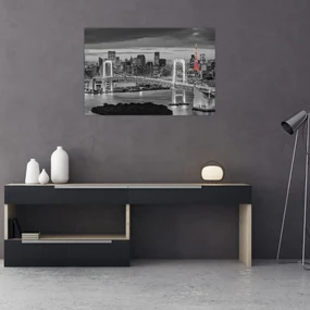 Obraz - Veľkomesto s červenou vežou (90x60 cm)