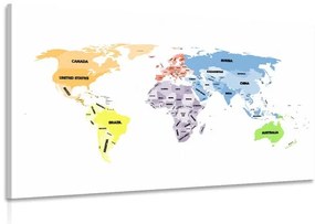Obraz mapa sveta s pútavými nápismi