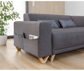 Sivá rozkladacia/s úložným priestorom rohová pohovka (pravý roh/do L) Classy Sophie – Miuform
