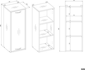 Horná závesná skrinka Nina 35 cm biela