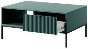 Konferenční stolek Nova 104 cm zelený/černé úchytky a černý rám