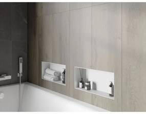 Mexen X-Wall-NR, polička na zapustenie pod obklad bez goliera 45 x 20 cm, biela, 1921452010