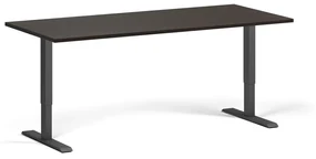 Výškovo nastaviteľný stôl, 1 motor, 745 - 1235 mm, doska 1800 x 800 mm, čierna podnož, wenge