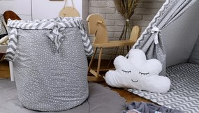 Detský kôš na hračky STARS - cik-cak šedý