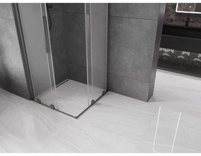 Mexen Velar Duo, sprchový kút s posuvnými dverami 100 x 100 cm, 8mm sklo námraza, grafit brúsený, 871-100-100-32-66