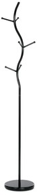 Věšák stojanový, výška 180 cm, kovová konstrukce, černý matný lak, nosnost 10 kg