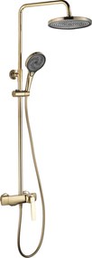 Rea Rebel, sprchový-vaňový set s dažďovou a ručnou sprchovou hlavicou, zlatá lesklá, REA-P2413
