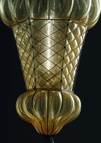 SIRU - Luster na reťazi BABÀ 1xE27/60W/230V pr. 30 cm béžová/hnedá benátske sklo