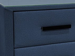 Nočný stolík s 2 zásuvkami Joy, námornícka modrá látka