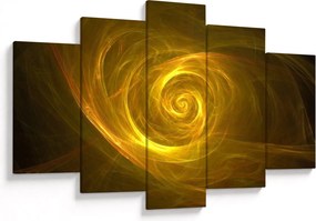 Obraz abstraktnej žltej špirály (150x105 cm)