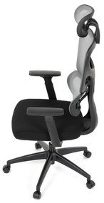 Kancelárska ergonomická stolička GRANT — sieť, látka, čierna / sivá
