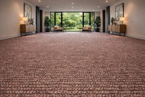 Koberec metráž Manhattan 7637, na mieru, šíře 4m,5m, oranžová, ab (mriežka), filc, chodba / predsieň, ITC