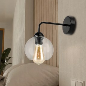 BERGE LOFT LED nástenné stropné svietidlo 1x E27 priehľadná sklenená guľa