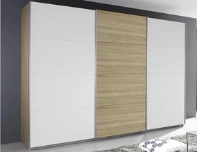 Šatníková skriňa Kulmbach, dub sonoma / biela
