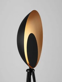 LED čierno-zlatá stojaca lampa Kitro